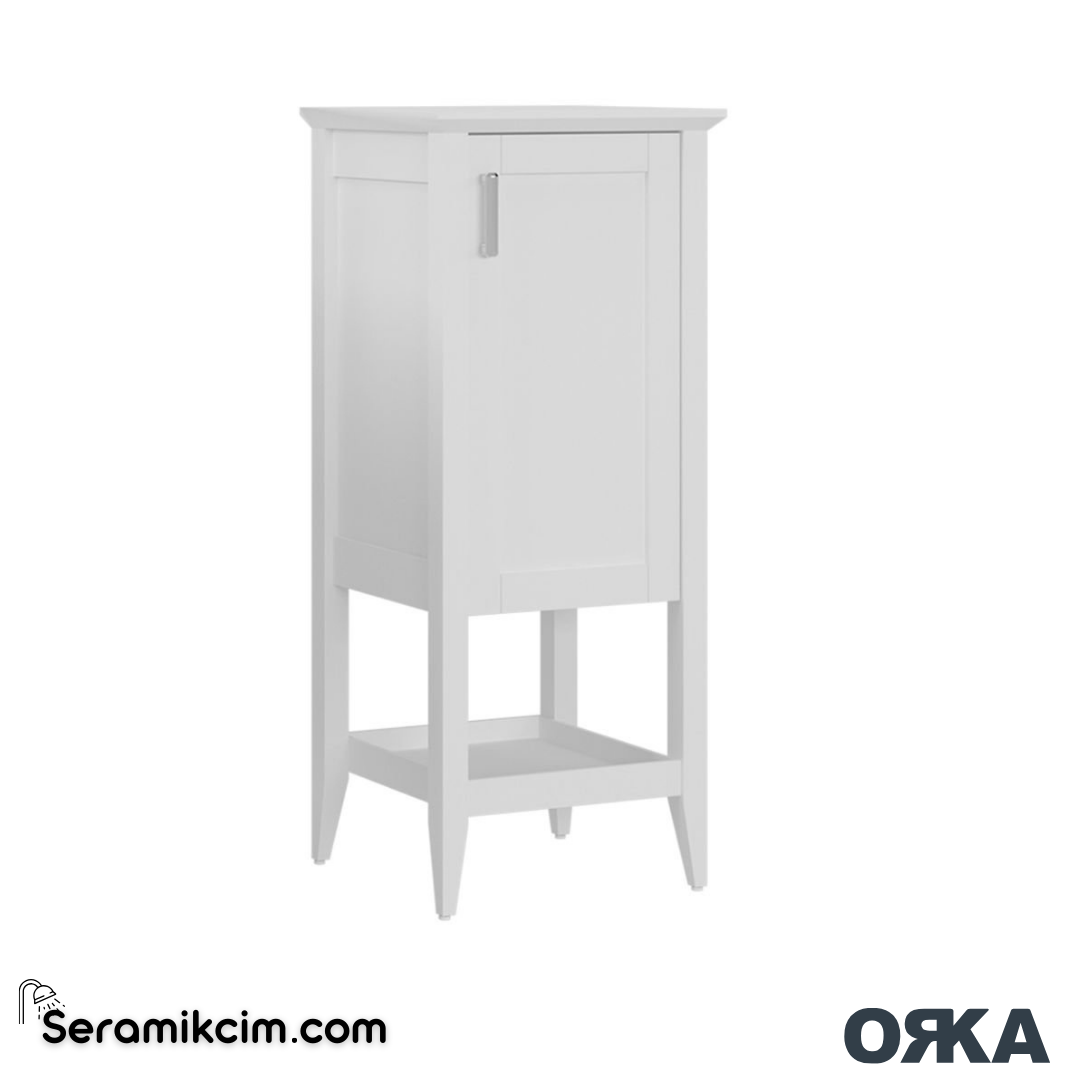 Orka Bastle 48cm Boy Dolabı Sağ Mat Beyaz - ORK.BYD1057