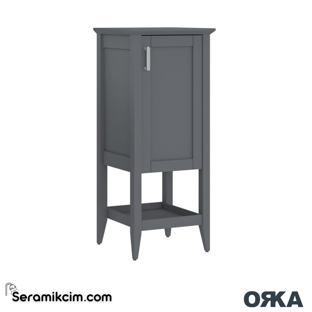 Orka Bastle 48cm Boy Dolabı Sağ Mat Gri - ORK.BYD1058