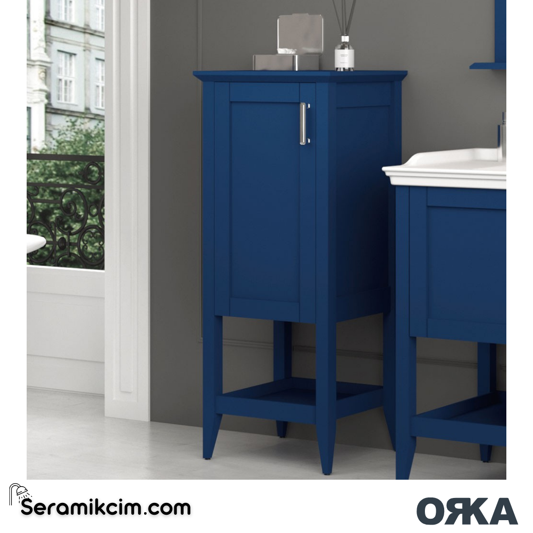 Orka Bastle 48cm Boy Dolabı Sol Mat Lacivert - ORK.BYD1063
