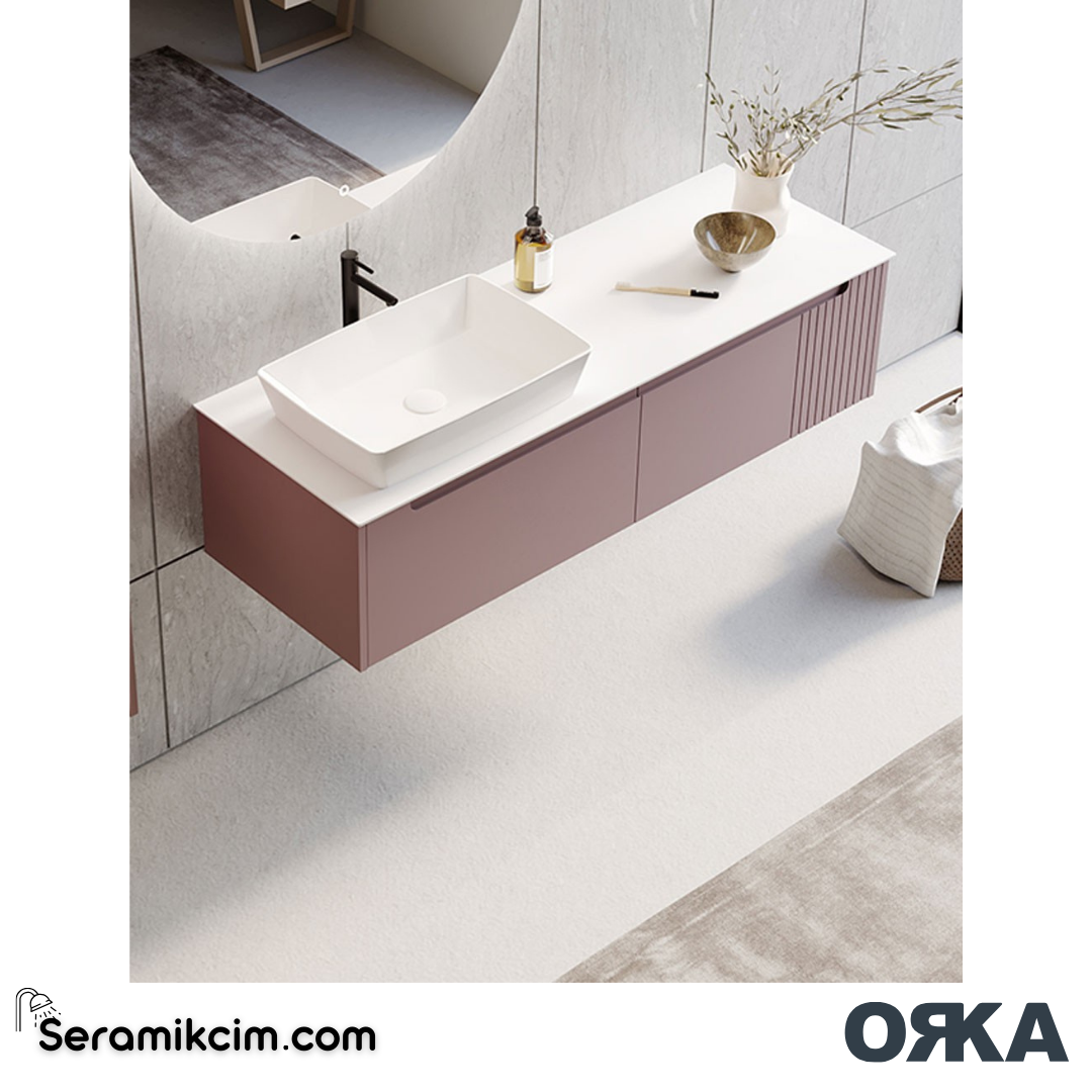Orka Biella 100cm Banyo Dolabı Set Ledli Ayna Mat Beyaz - ORK020.100.02.TKM