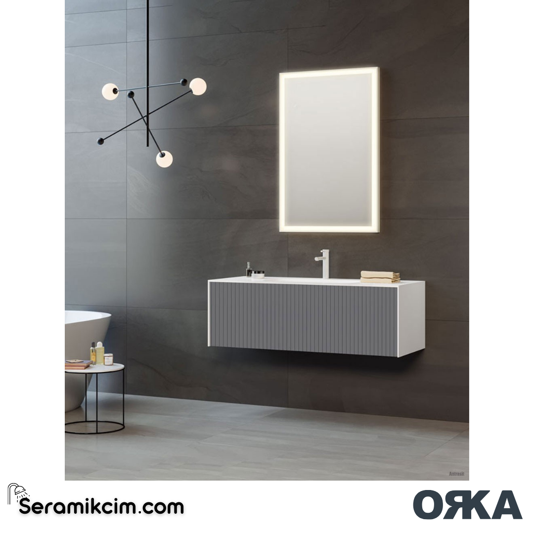 Orka Cube 100cm Banyo Dolabı Set Mat Antrasit - ORK030.100.01.TKM