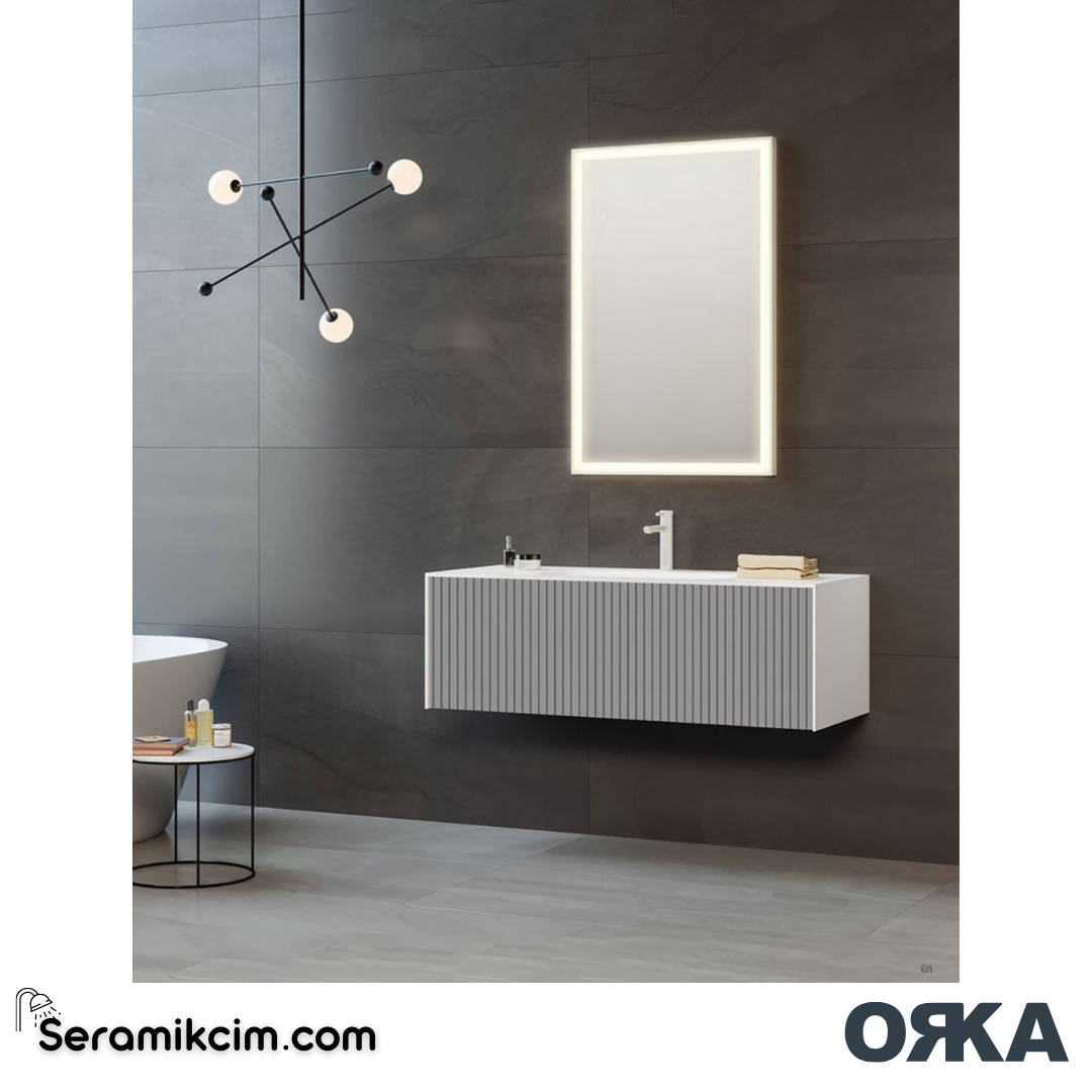 Orka Cube 100cm Banyo Dolabı Set Mat Gri - ORK030.100.03.TKM