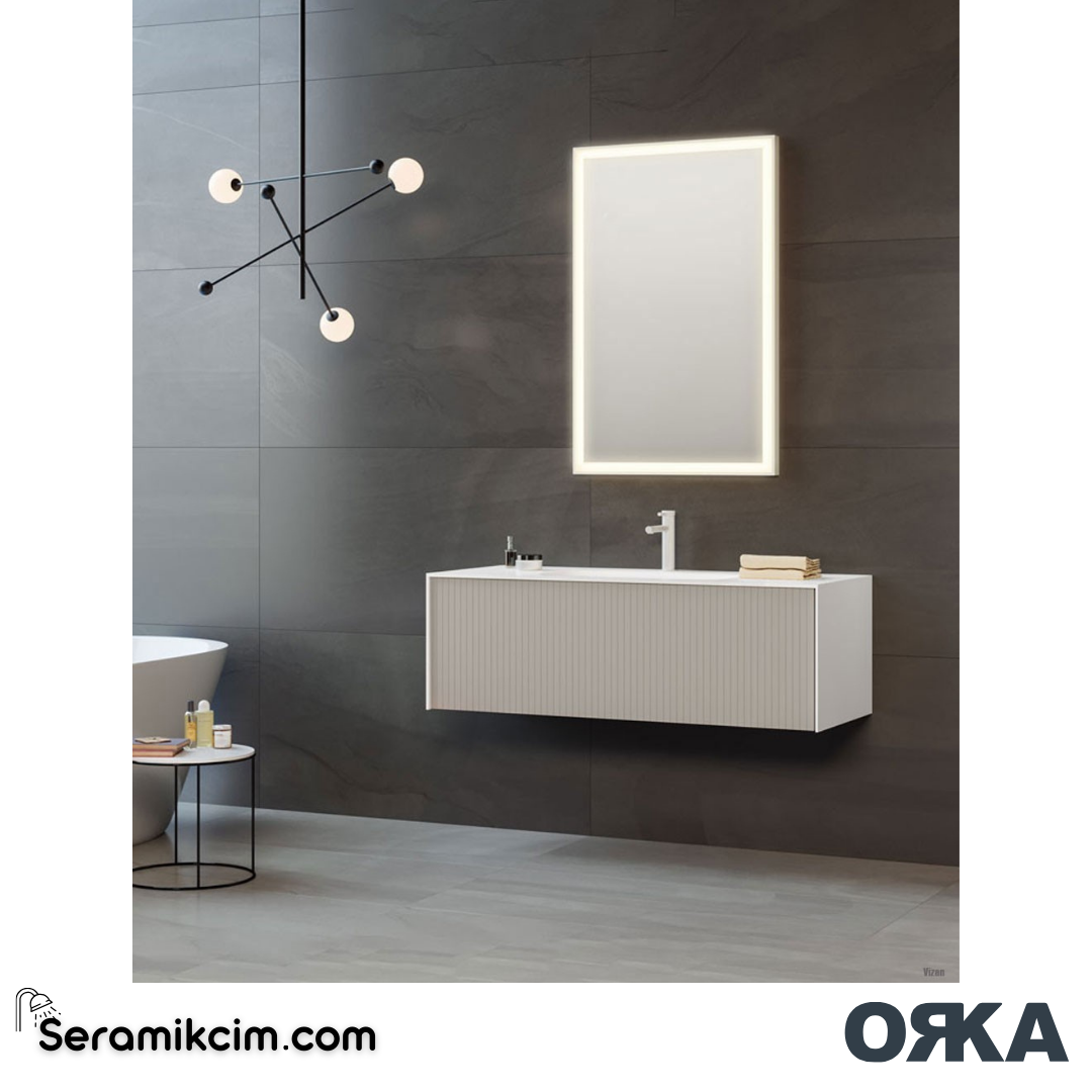 Orka Cube 120cm Banyo Dolabı Set Mat Vizon - ORK030.120.05.TKM