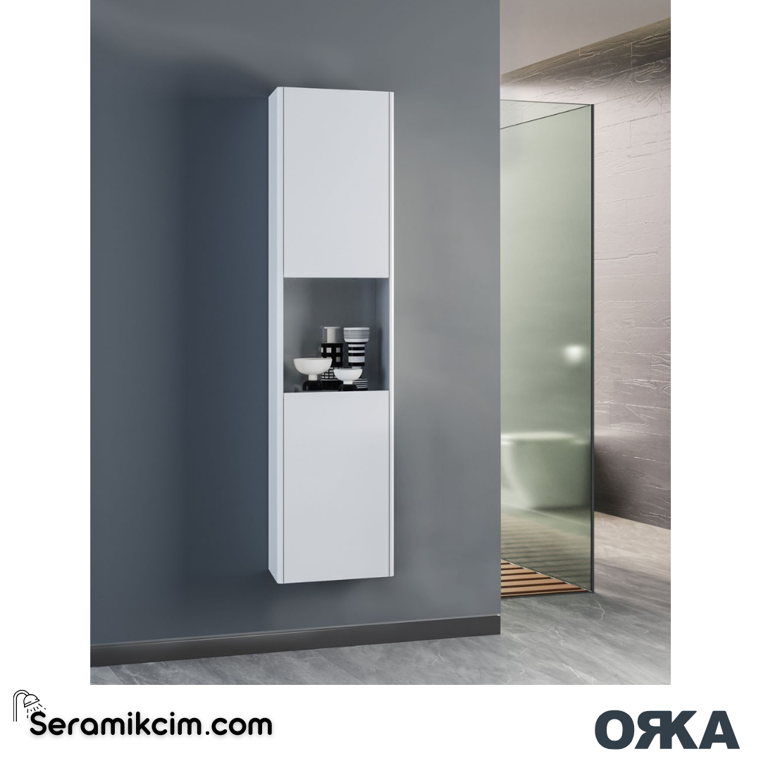 Orka Düden 40cm Boy Dolabı (Sağ-Sol) Beyaz - ORK.BYD1186
