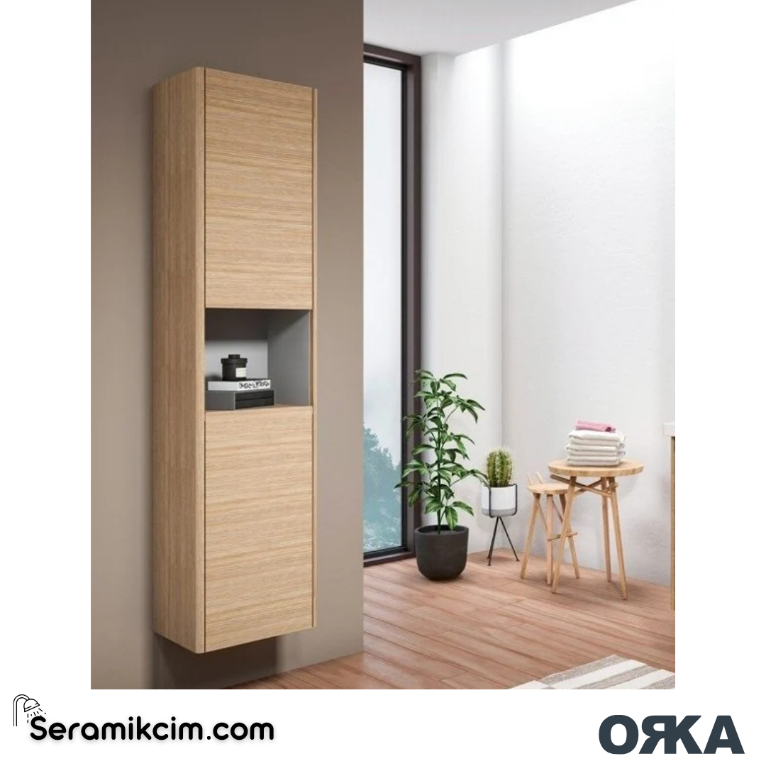 Orka Düden 40cm Boy Dolabı (Sağ-Sol) Odeon Beyaz Meşe - ORK.BYD1187