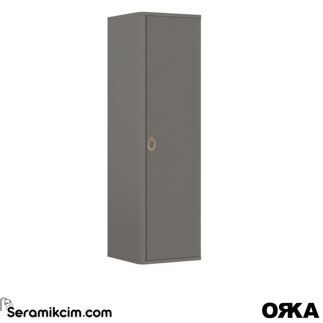 Orka Felice 43cm Altın Kulp Boy Dolabı (Sağ-Sol) Mat Vizon