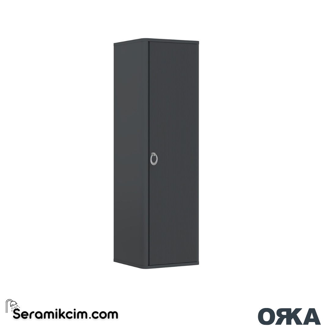Orka Felice 43cm Krom Kulp Boy Dolabı (Sağ-Sol) Mat Antrasit - ORK.BYD1006
