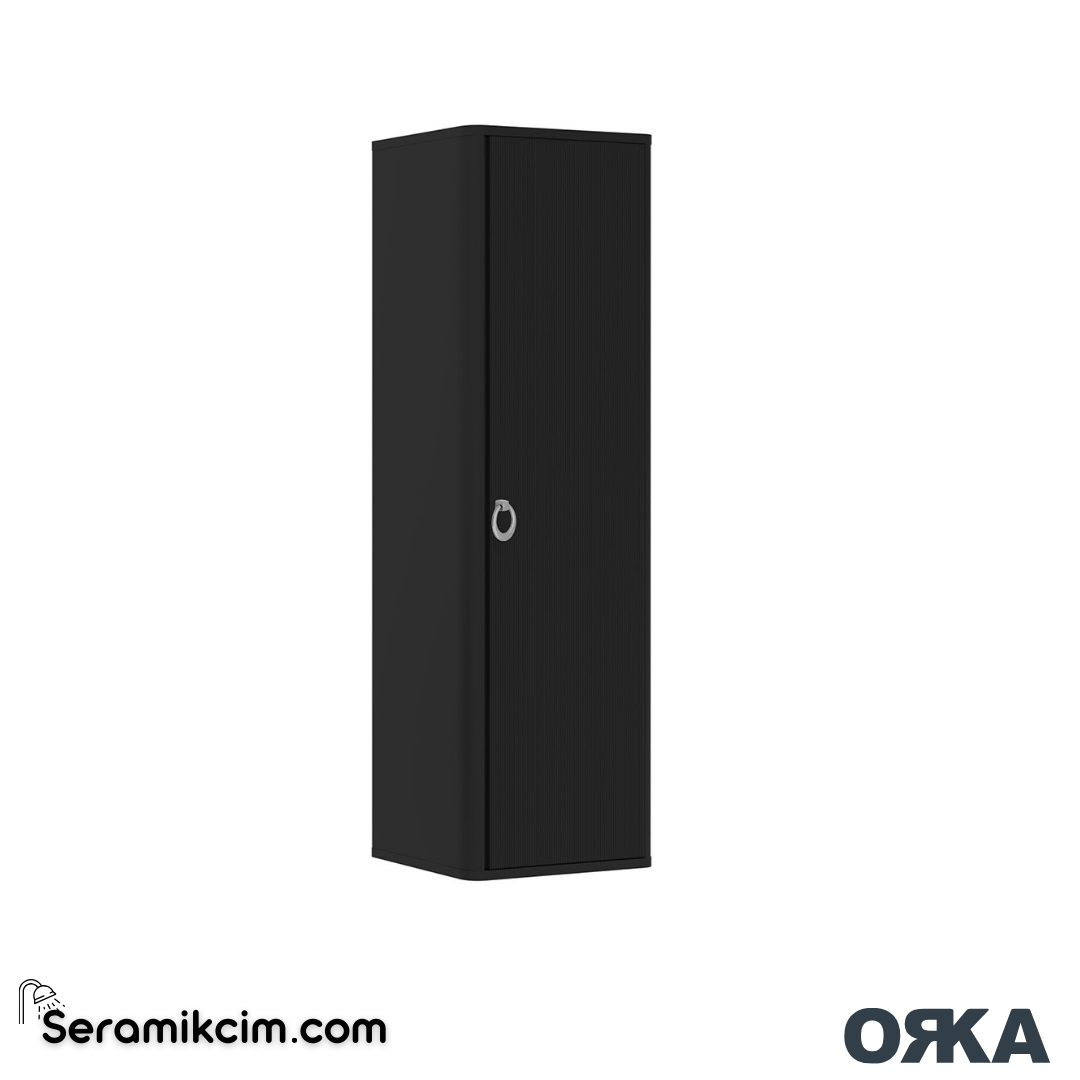 Orka Felice 43cm Krom Kulp Boy Dolabı (Sağ-Sol) Mat Siyah - ORK.BYD1010
