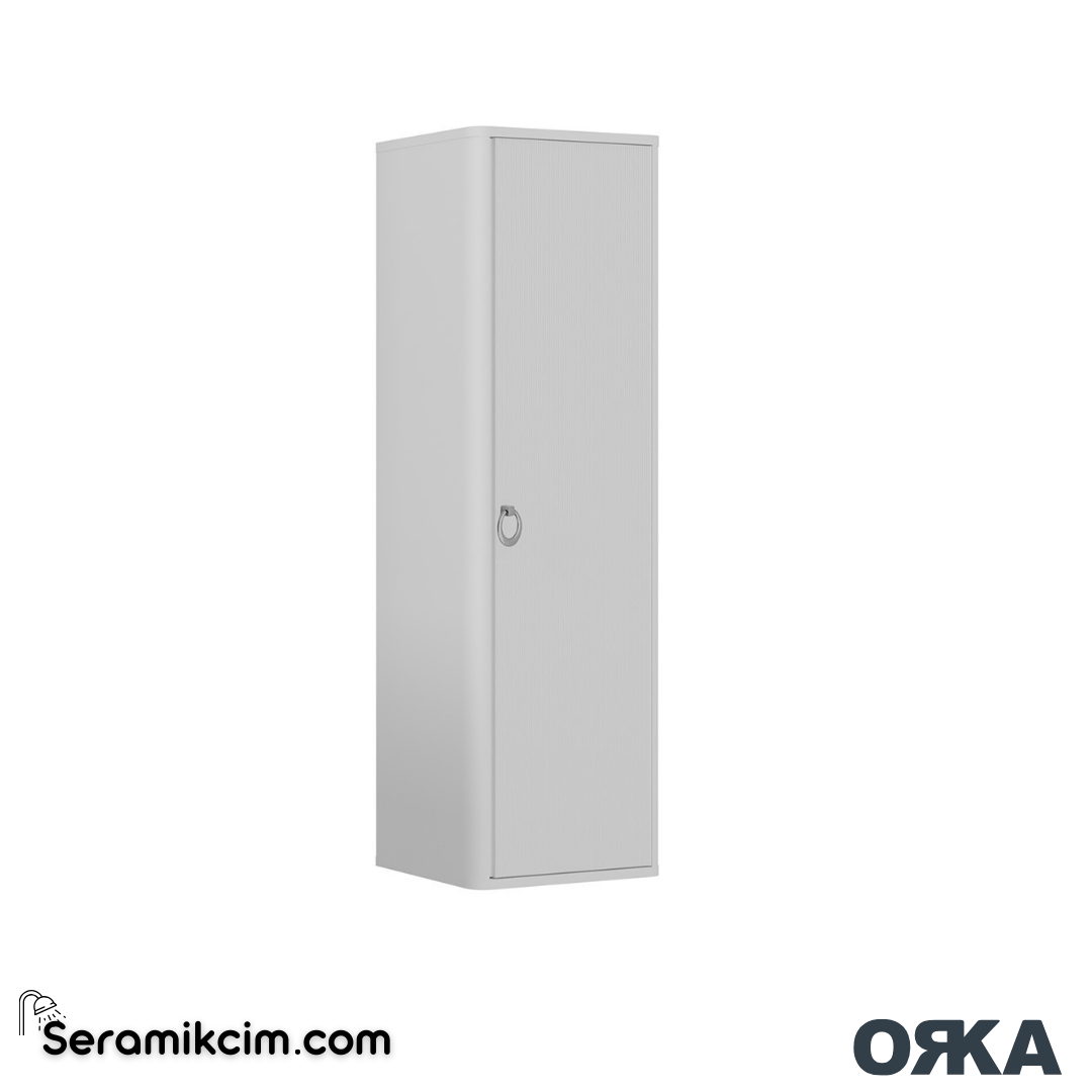 Orka Felice 43cm Krom Kulp Boy Dolabı (Sağ-Sol) Mat Beyaz - ORK.BYD1007