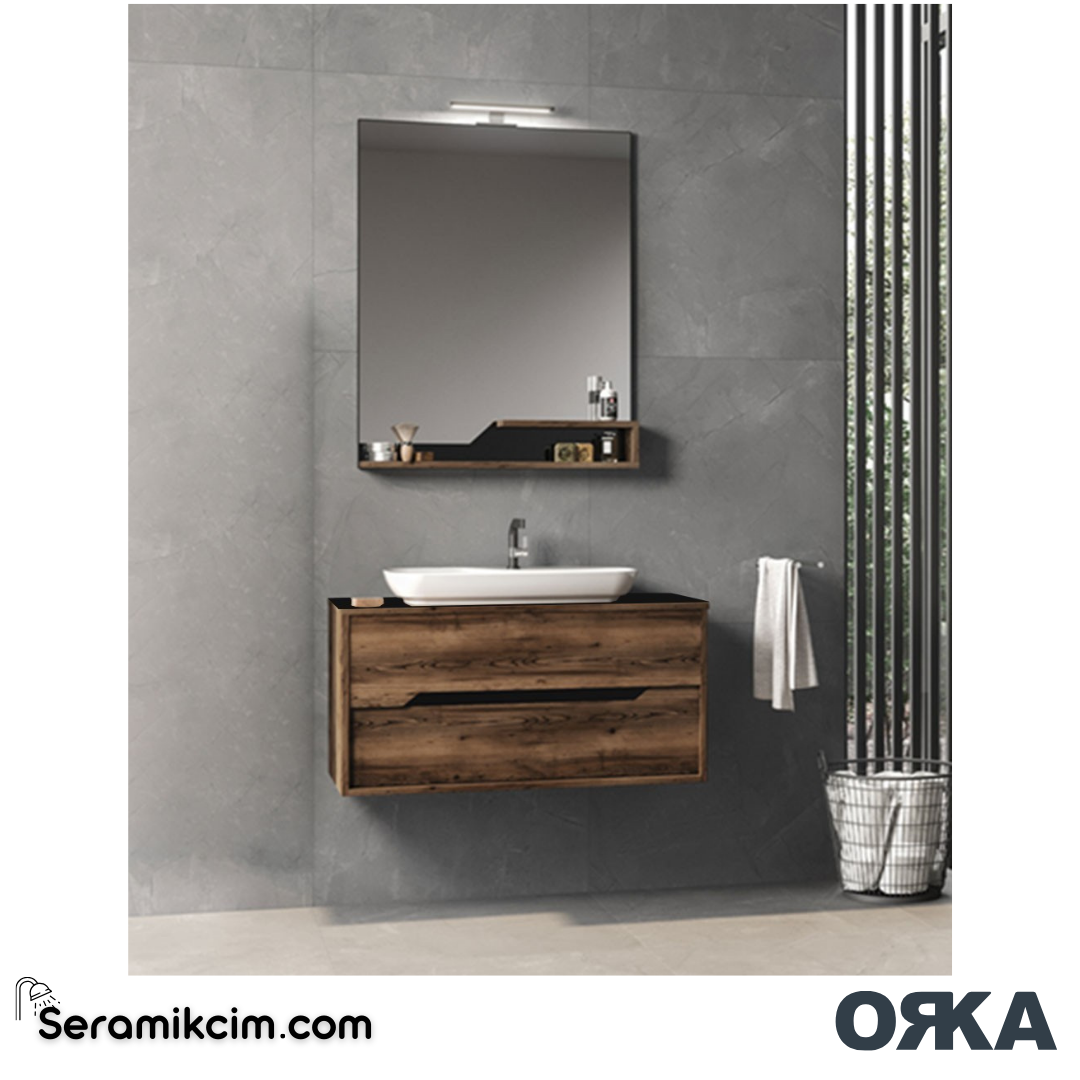 Orka Galia 80cm Banyo Dolabı Set Ella - ORK08.80.02.TKM