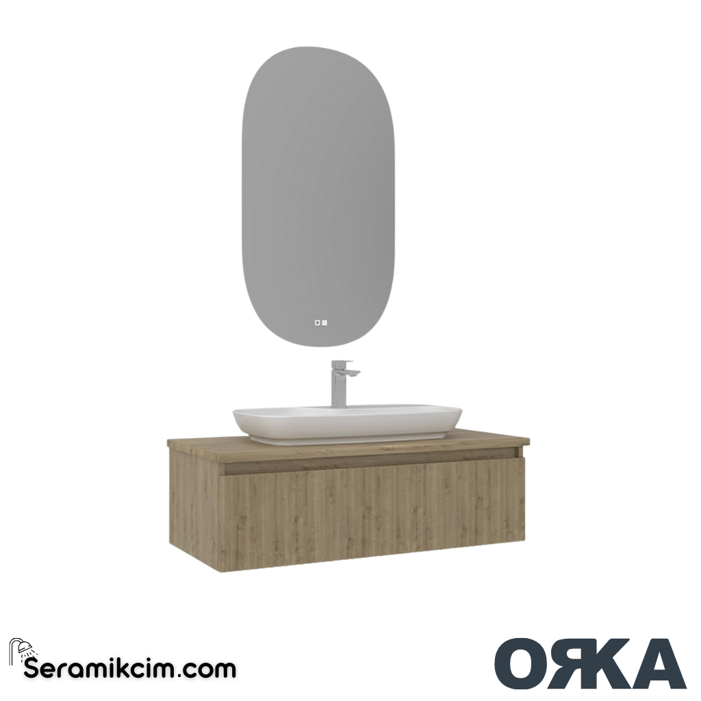Orka Lentia 100cm Banyo Dolabı Set Ceviz - ORK15.100.05.TKM