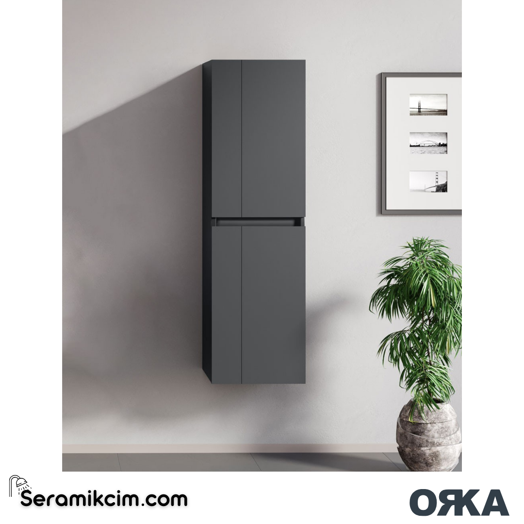 Orka Likya 40cm Boy Dolabı (Sağ-Sol) Mat Antrasit - ORK.BYD1115