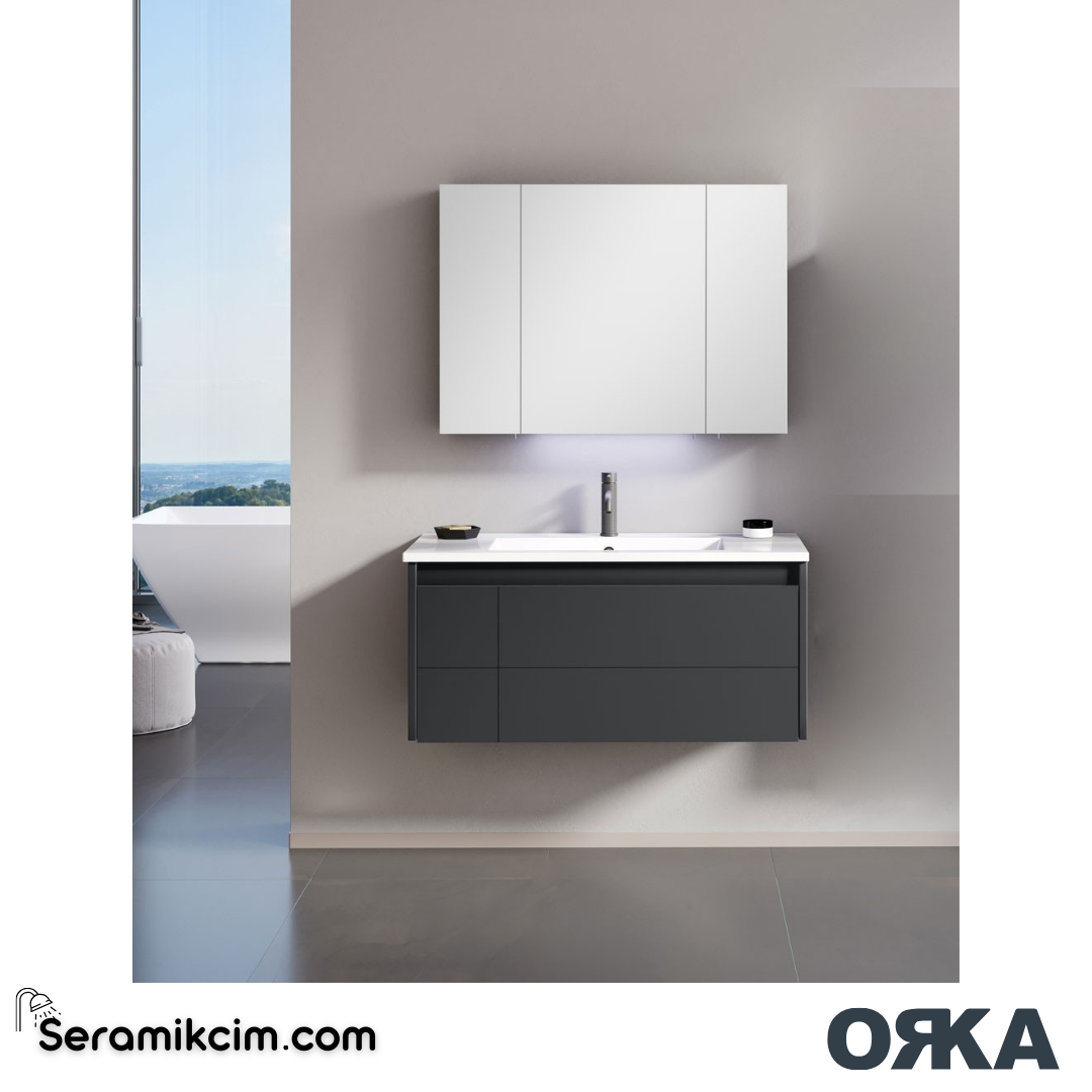 Orka Likya 65cm Banyo Dolabı Set Mat Antrasit - ORK155.65.01.TKM