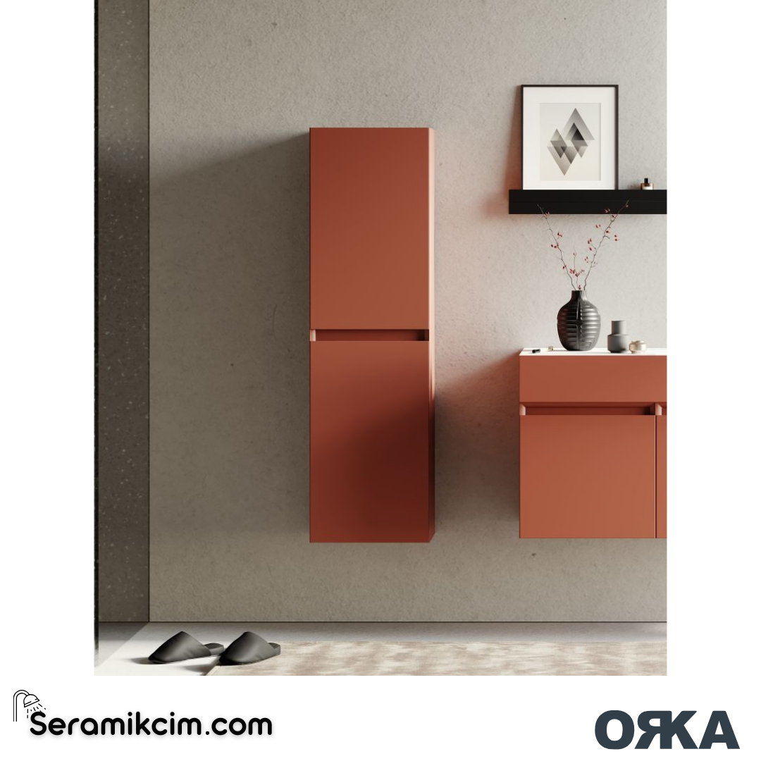 Orka Lusso 40cm Boy Dolabı (Sağ-Sol) Mat Tarçın - ORK.BYD1013