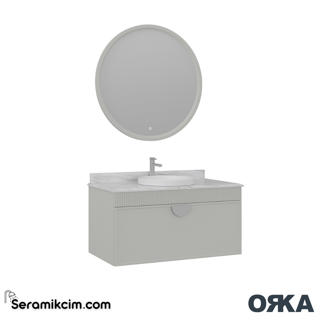 Orka Molino 100cm Banyo Dolabı Set Mat Kaşmir Krom Kulp - ORK161.100.04.TKM