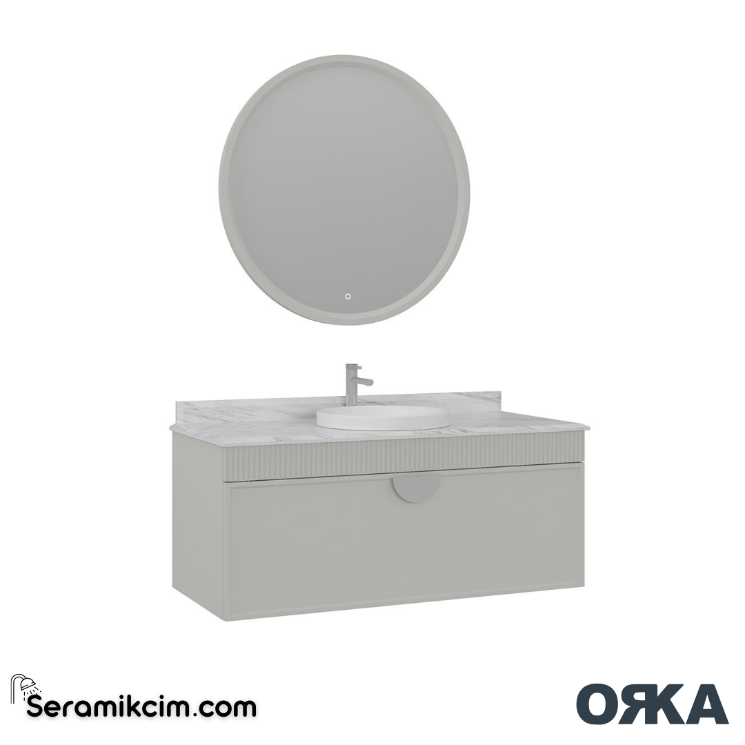 Orka Molino 120cm Banyo Dolabı Set Mat Kaşmir Krom Kulp - ORK161.120.04.TKM