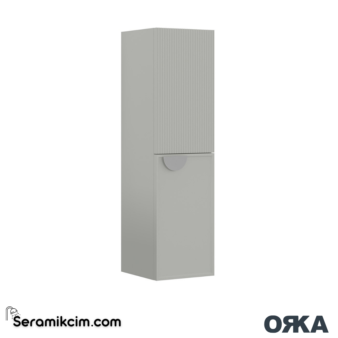 Orka Molino 40cm Açık Raflı Boy Dolabı Krom Kulp Sağ Mat Kaşmir - ORK.BYD1035