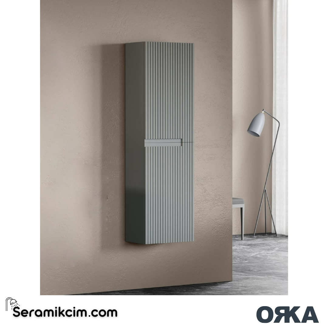 Orka Moonlight 40cm Boy Dolabı (Sağ-Sol) Mat Gri - ORK.BYD1082
