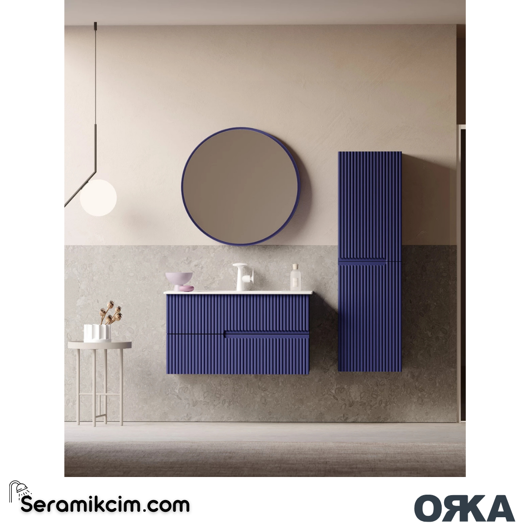 Orka Moonlight 40cm Boy Dolabı (Sağ-Sol) Mat Lacivert - ORK.BYD1085