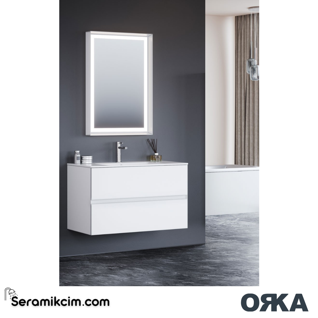 Orka Nest 70cm Banyo Dolabı Set Mat Beyaz - ORK170.70.02.TKM
