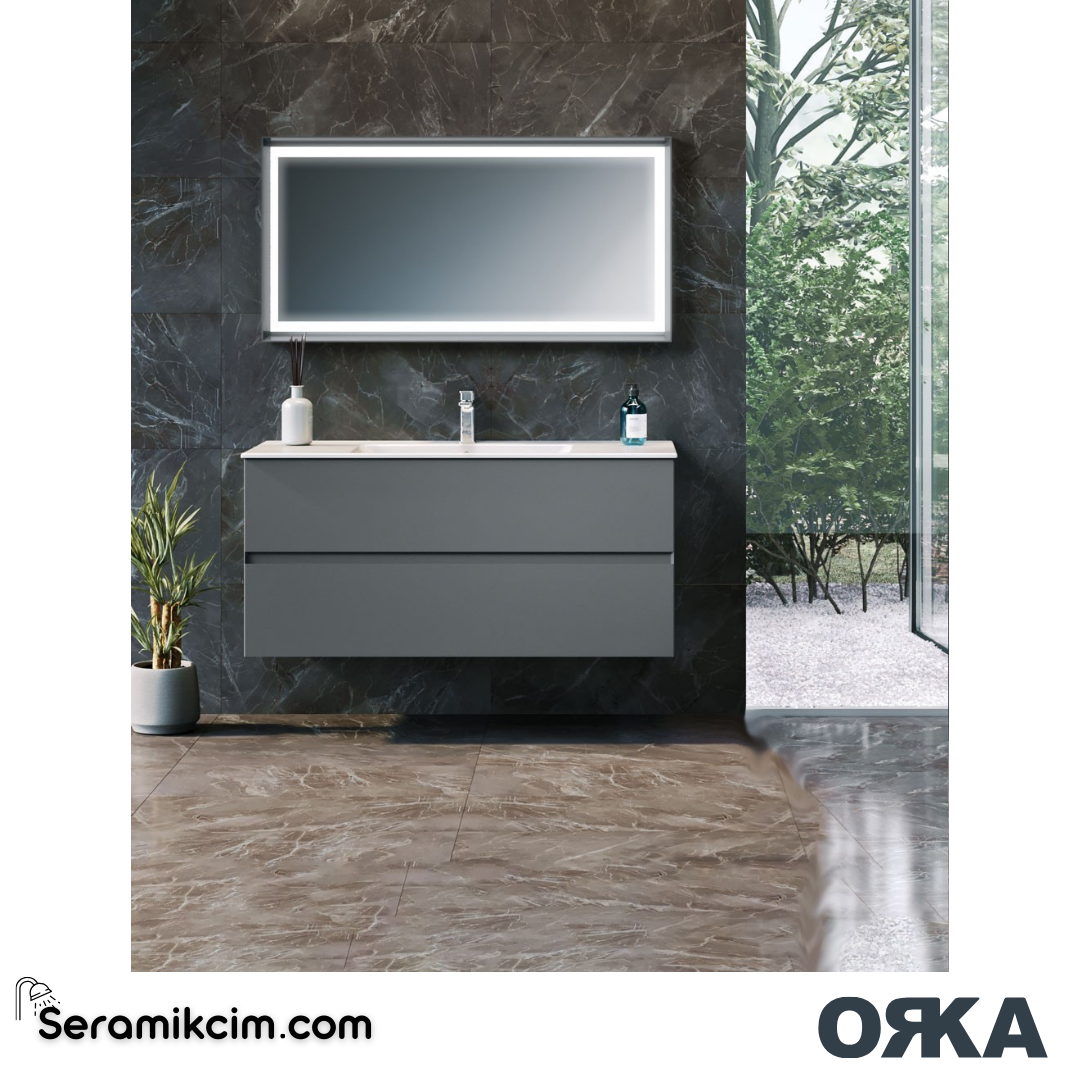 Orka Nest 90cm Banyo Dolabı Set Mat Antrasit - ORK170.90.01.TKM