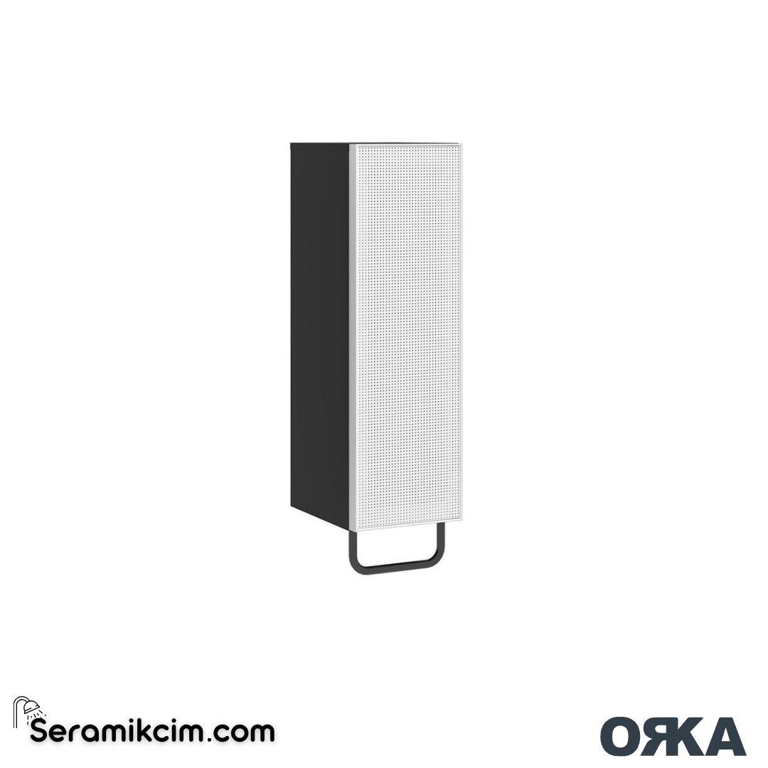 Orka Noto 30cm Kapaklı Havluluklu Boy Dolabı Sol Mat Beyaz - ORK.BYD1226
