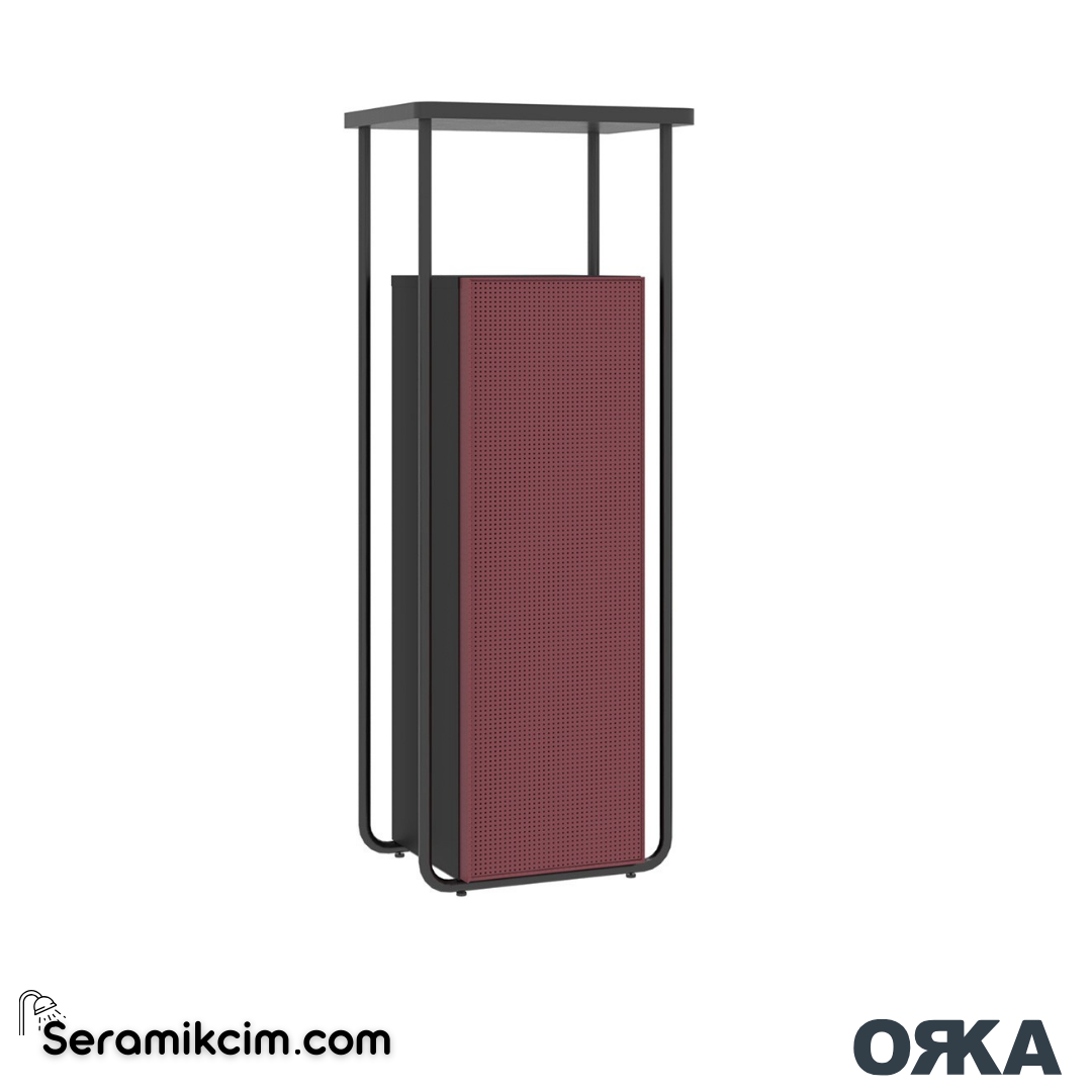 Orka Noto 47cm Açık Raflı Boy Dolabı Sol Mat Menekşe Kırmızı - ORK.BYD1233