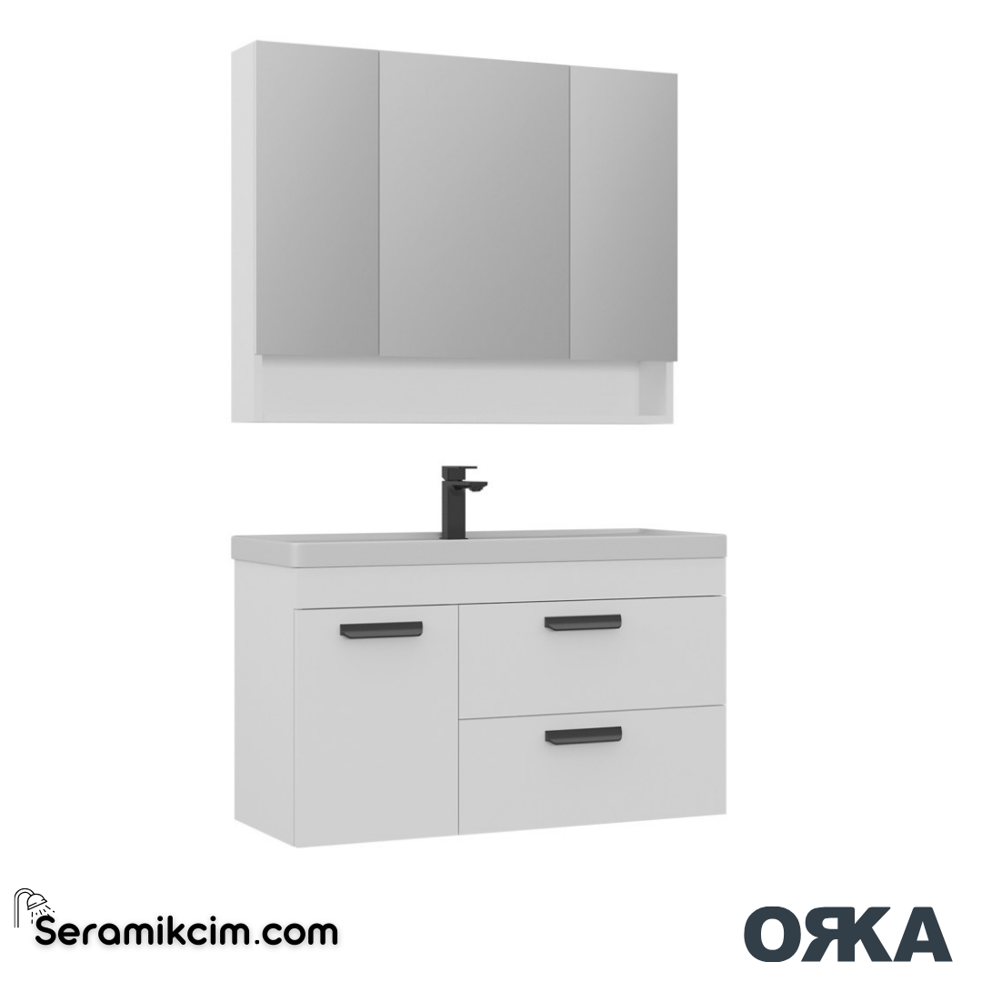 Orka Nova 100cm Banyo Dolabı Set Beyaz - ORK172.100.01.TKM