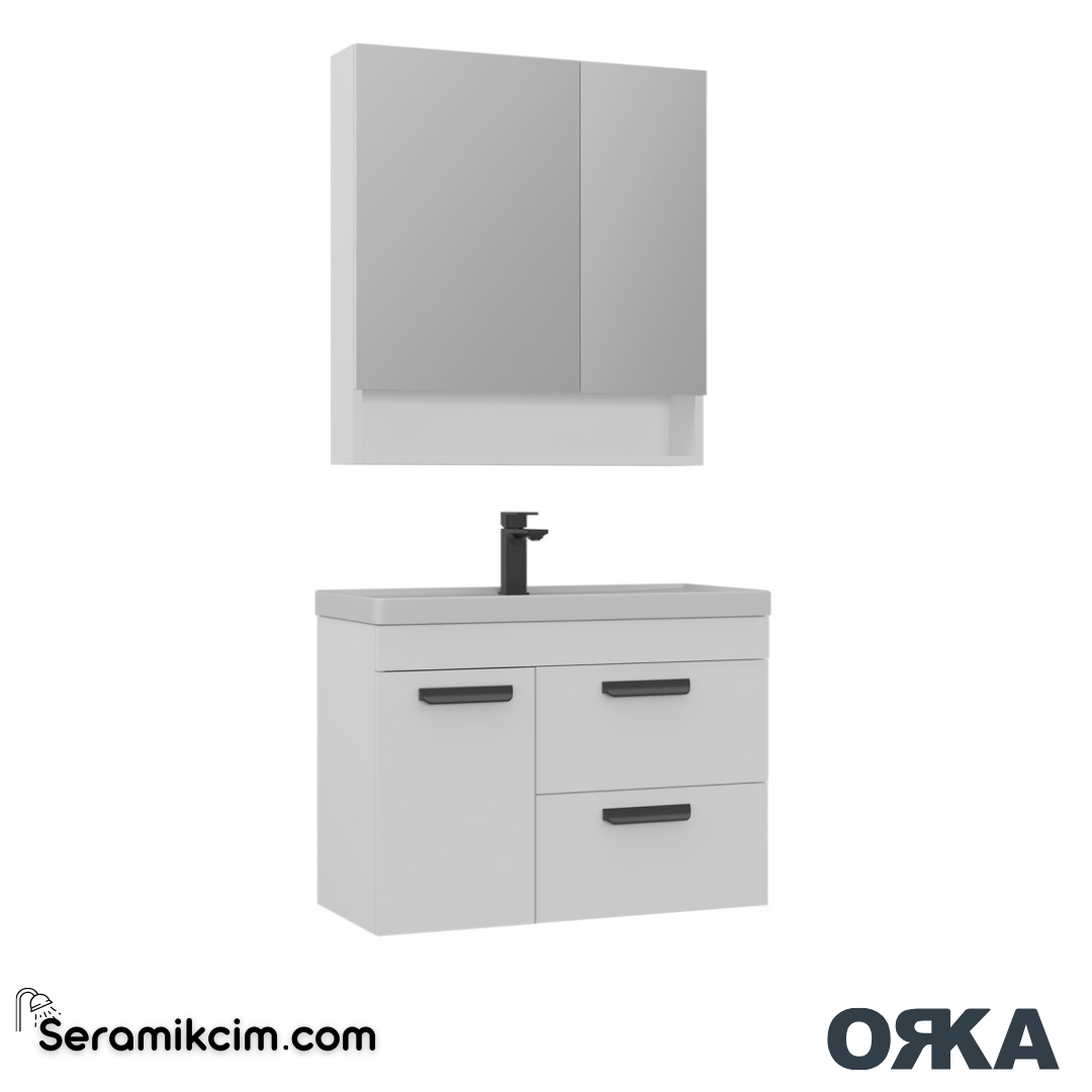 Orka Nova 80cm Banyo Dolabı Set Beyaz - ORK172.80.01.TKM