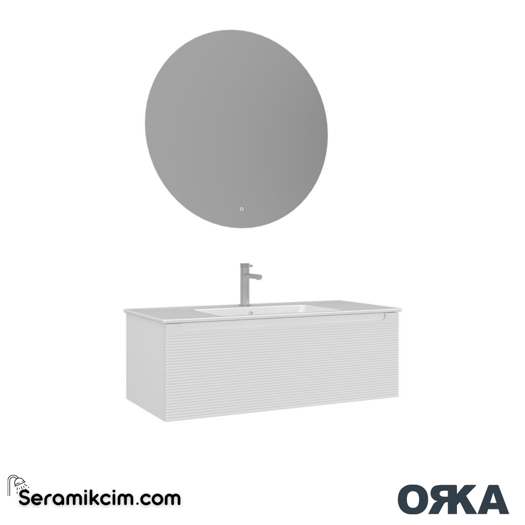 Orka Olbia 100cm Banyo Dolabı Set Mat Beyaz - ORK18.100.02.TKM