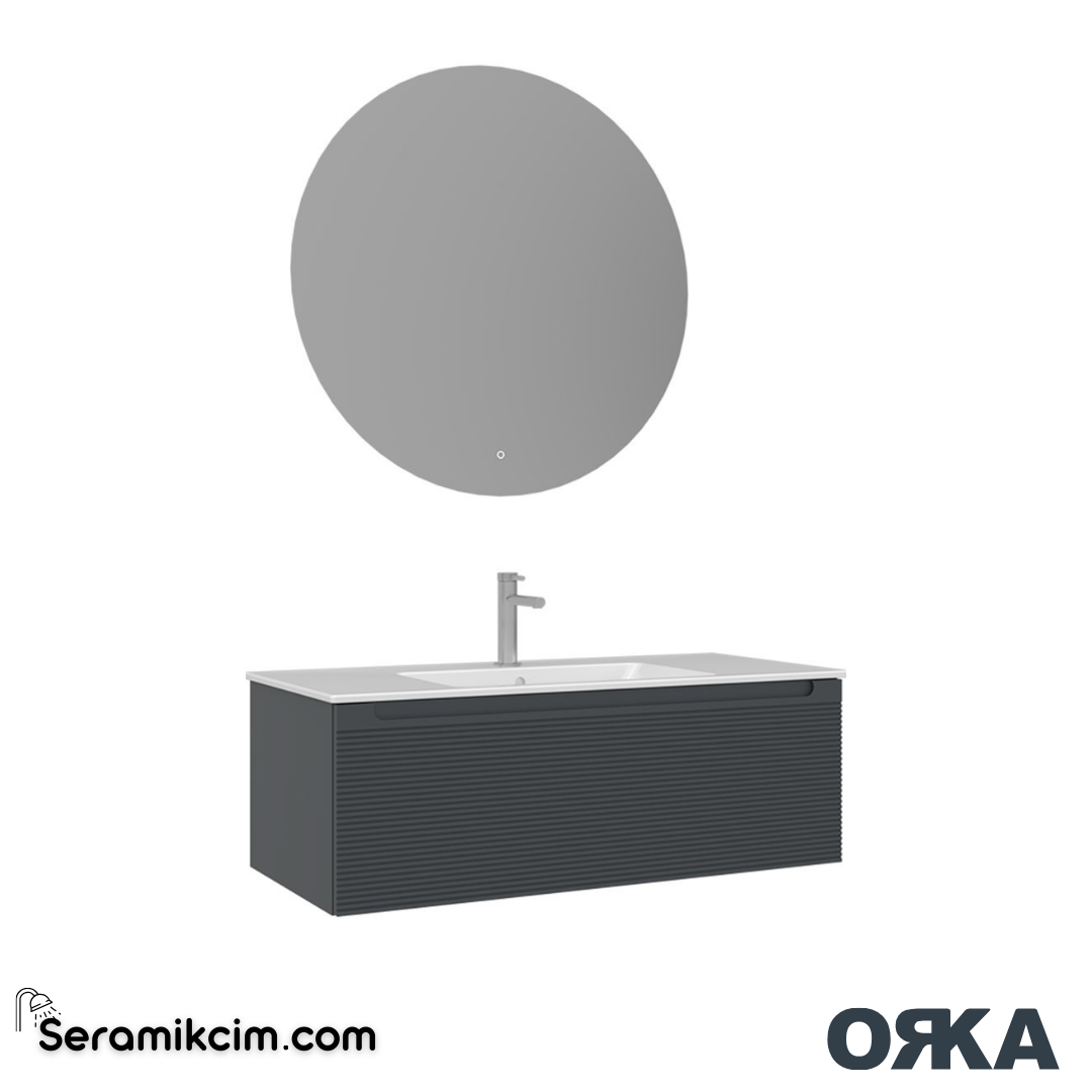 Orka Olbia 100cm Banyo Dolabı Set Mat Antrasit - ORK18.100.01.TKM