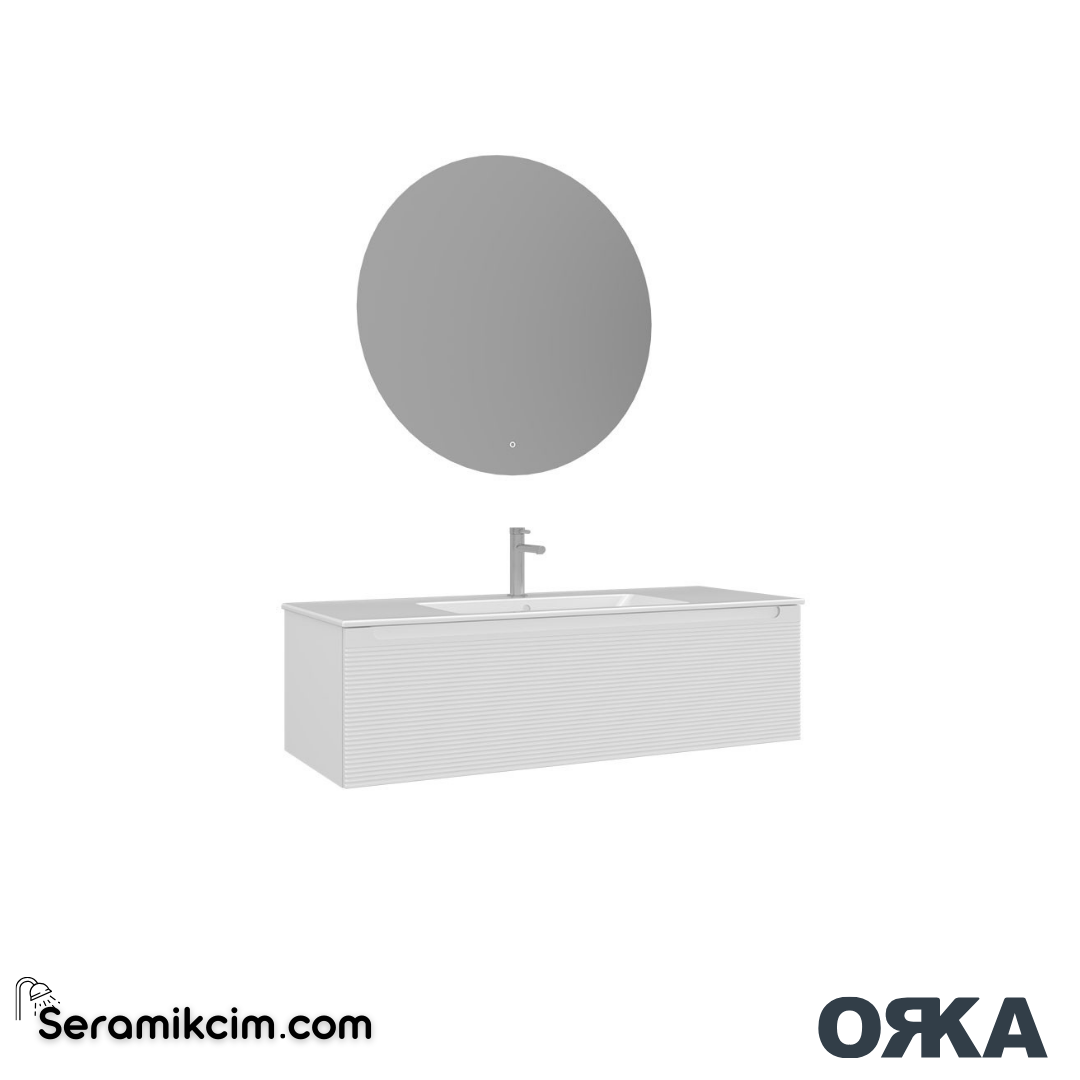 Orka Olbia 120cm Banyo Dolabı Set Mat Beyaz - ORK18.120.02.TKM
