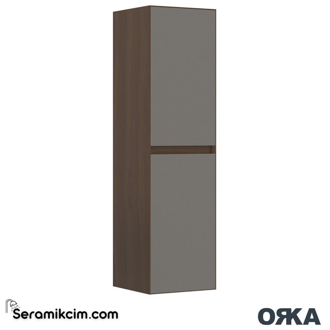 Orka Pacific 40cm Boy Dolabı (Sağ-Sol) Mocha Meşe / Mat Vizon - ORK.BYD1050