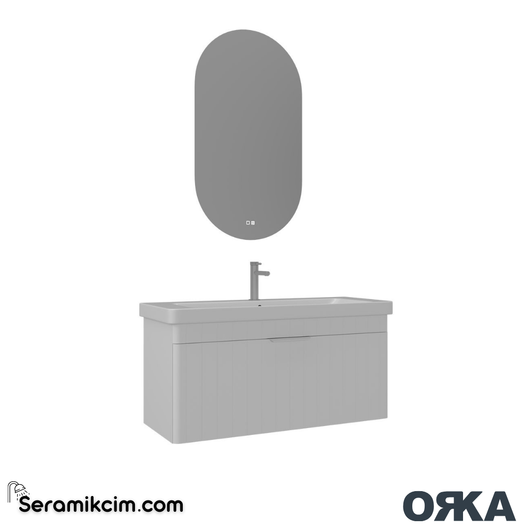 Orka Procida 105cm Banyo Dolabı Set Mat Beyaz - ORK201.105.02.TKM