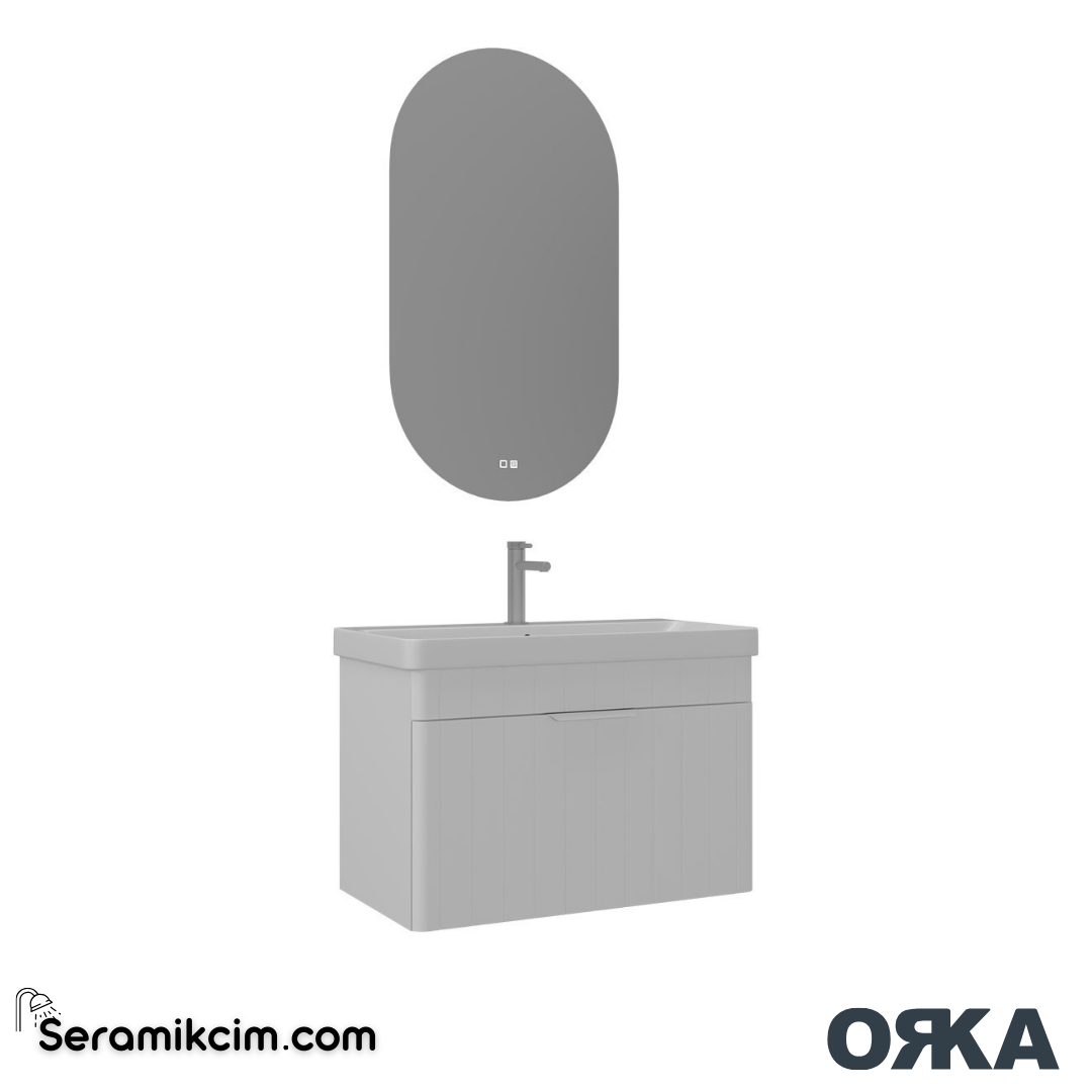 Orka Procida 80cm Banyo Dolabı Set Mat Beyaz - ORK201.80.02.TKM