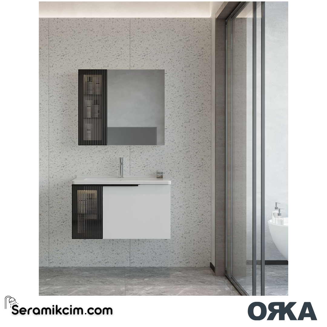 Orka Pure 80cm Banyo Dolabı Set Mat Beyaz - ORK202.80.02.TKM