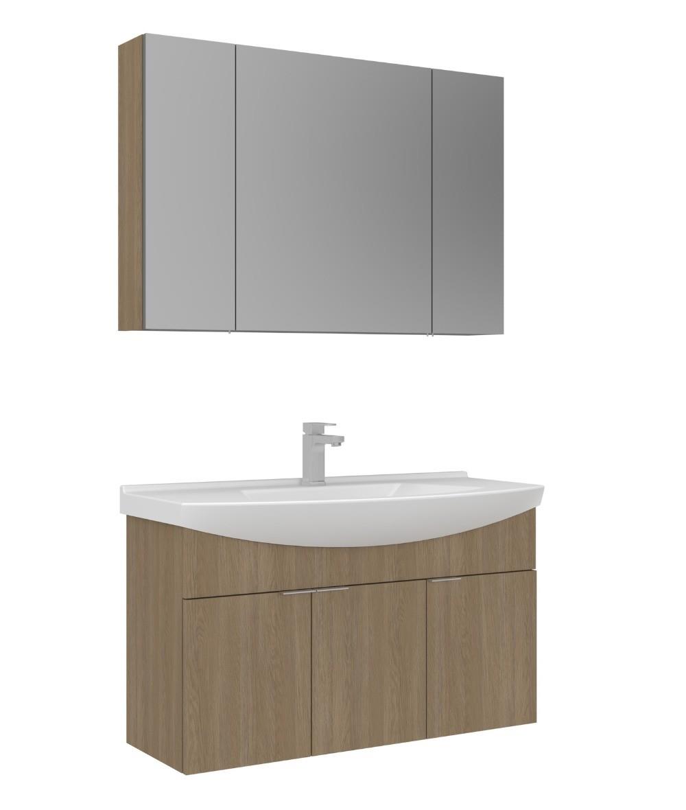 Orka Purus 100cm Asma Banyo Dolabı Set Kapaklı Dolaplı Ayna Budva