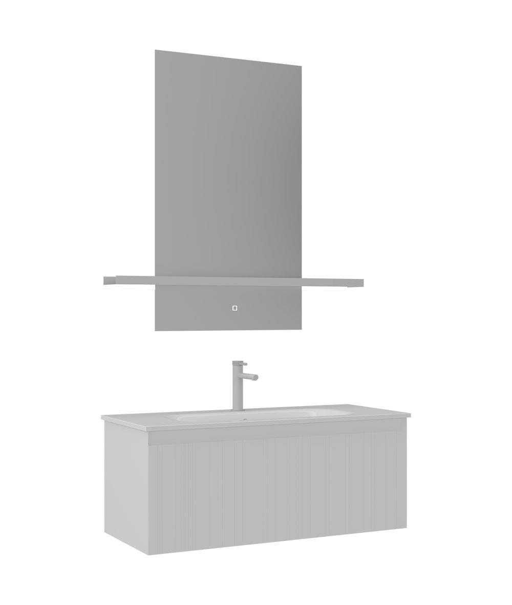 Orka Salina 100cm Banyo Dolabı Set Mat Beyaz