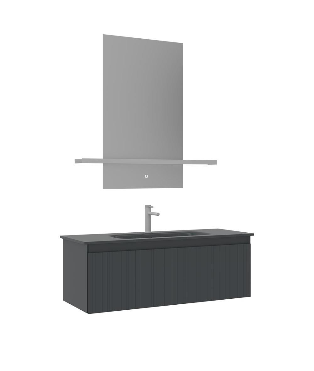 Orka Salina 120cm Banyo Dolabı Set Mat Antrasit