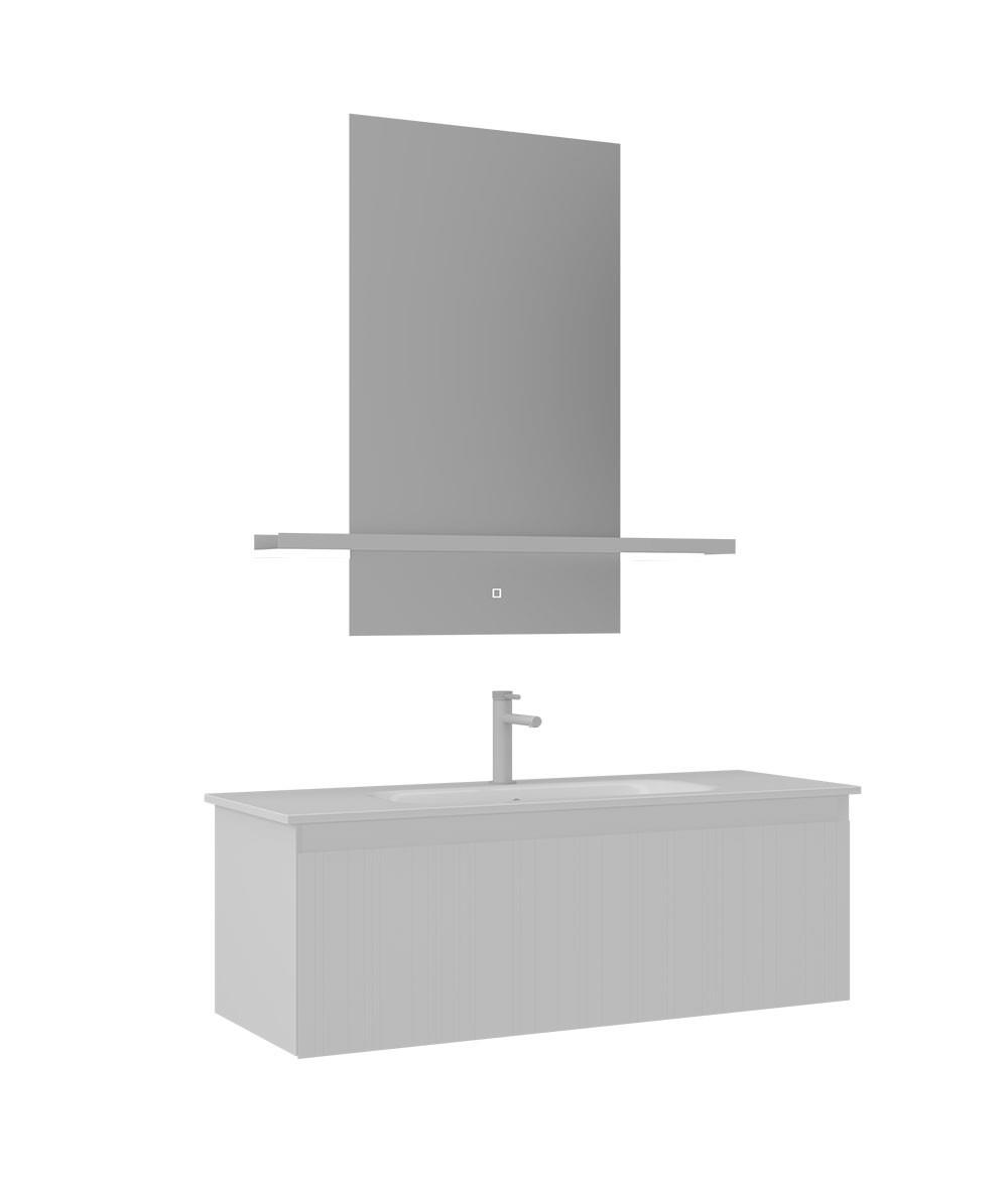 Orka Salina 120cm Banyo Dolabı Set Mat Beyaz