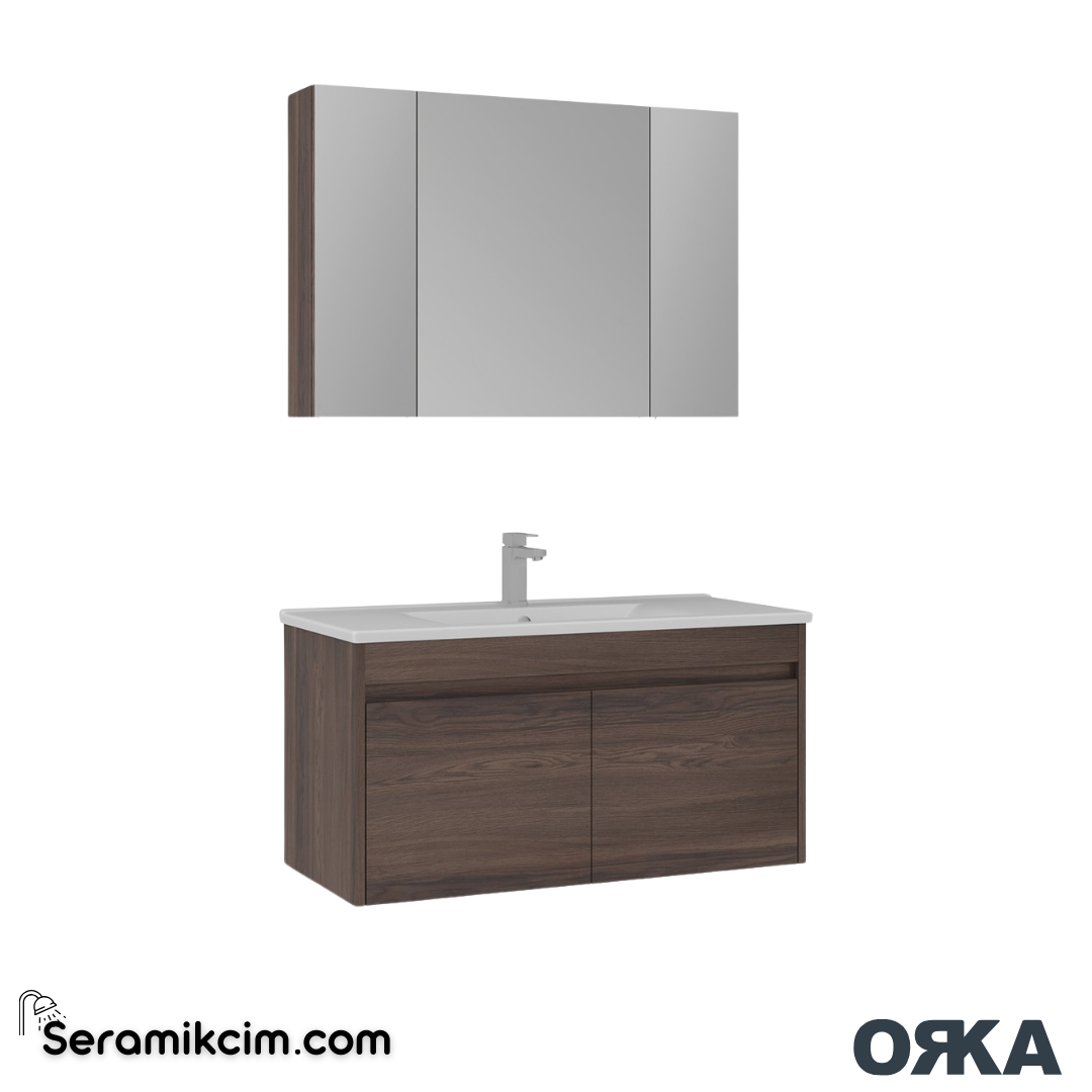 Orka Side 100cm Kapaklı Banyo Dolabı Set Navaro - ORK224.100.03.TKM