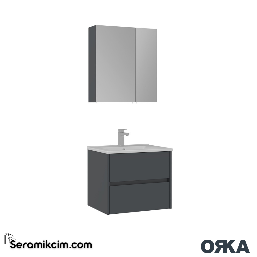 Orka Side 65cm Çekmeceli Banyo Dolabı Set Antrasit - ORK225.65.01.TKM