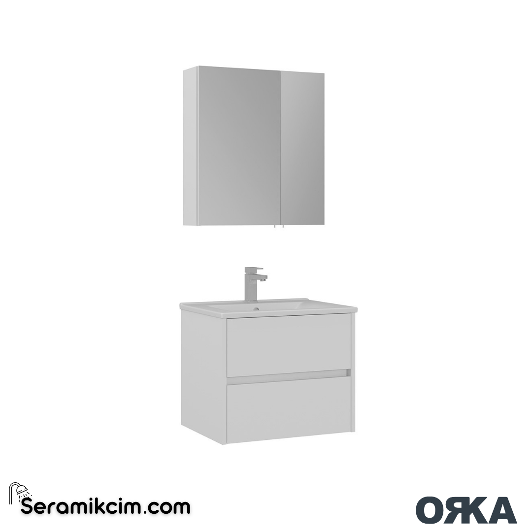 Orka Side 65cm Çekmeceli Banyo Dolabı Set Beyaz - ORK225.65.02.TKM