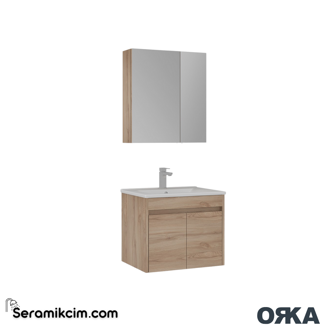 Orka Side 65cm Kapaklı Banyo Dolabı Set Legnano - ORK224.65.04.TKM