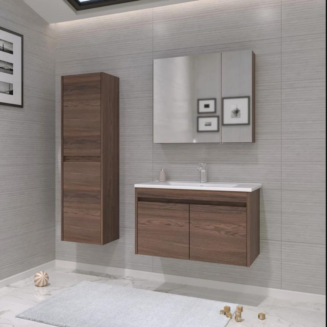 saaa.yページ Orka Side 85cm Kapaklı Banyo Dolabı Set Navaro