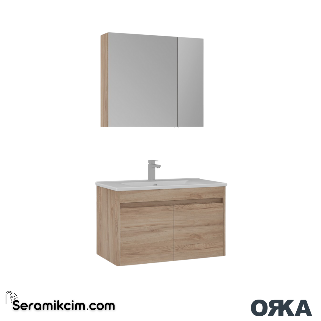 Orka Side 85cm Kapaklı Banyo Dolabı Set Legnano - ORK224.85.04.TKM