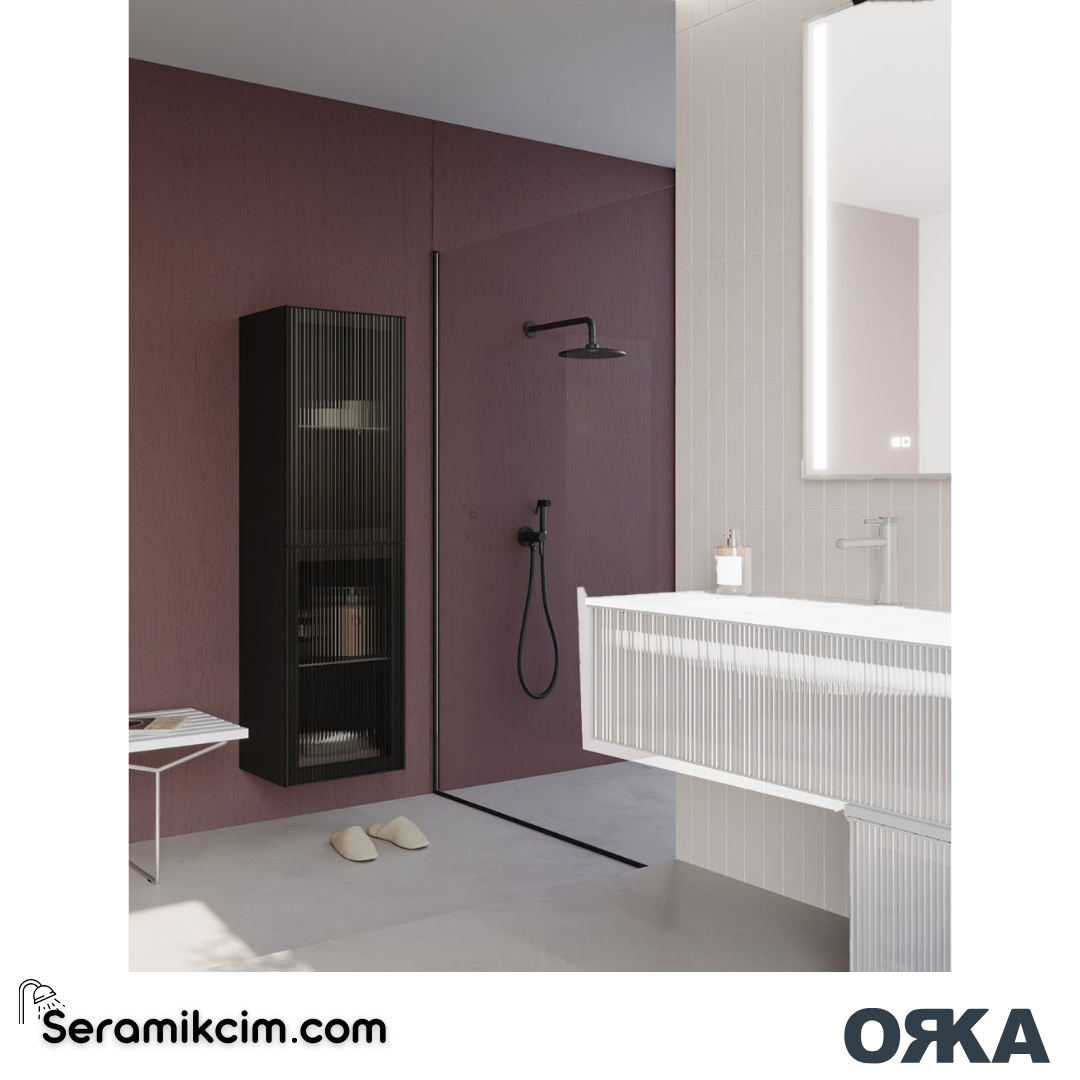 Orka Urban 40cm Boy Dolabı (Sağ-Sol) Mat Siyah - ORK.BYD1054