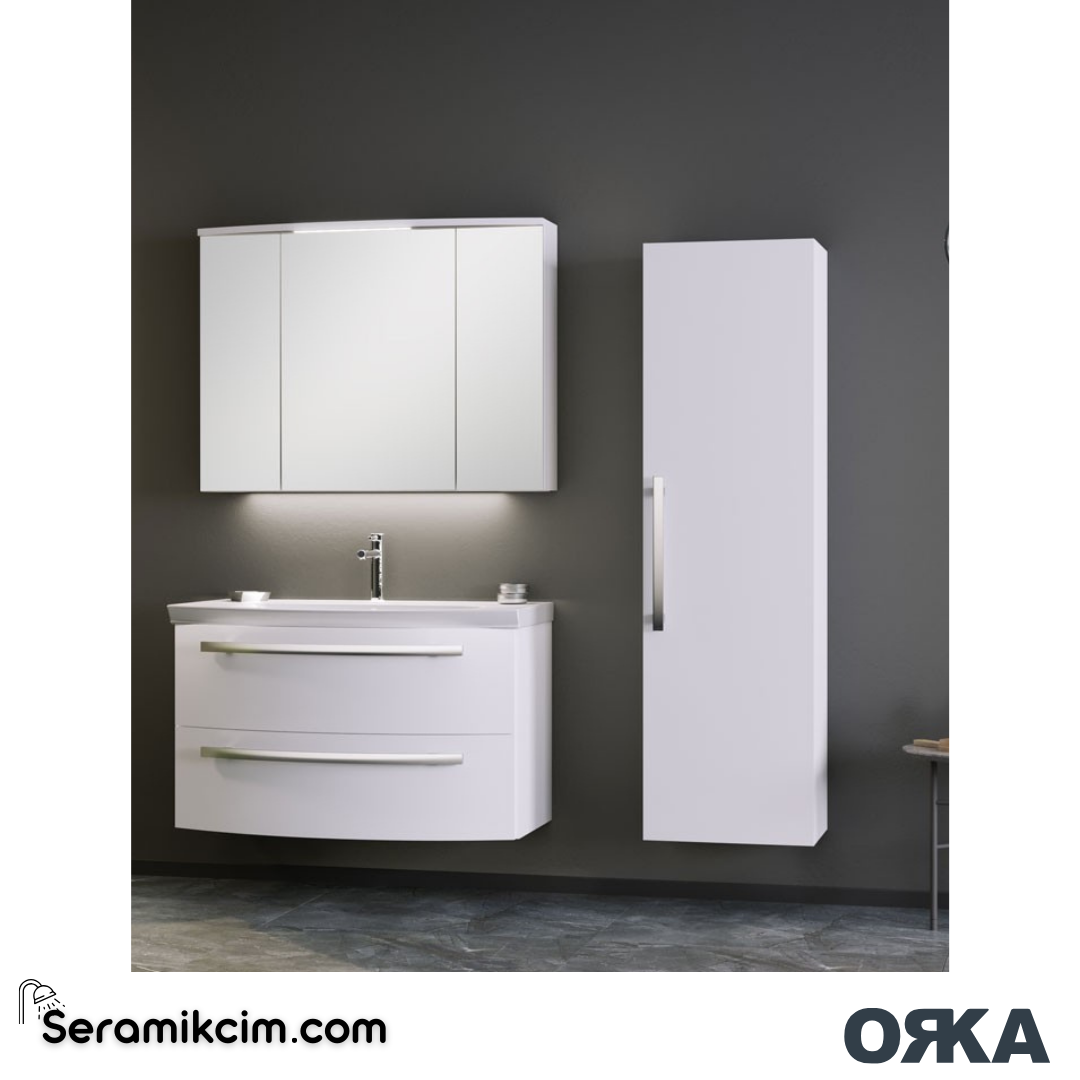 Orka Urla 40cm Boy Dolabı (Sağ-Sol) Parlak Beyaz - ORK.BYD1165