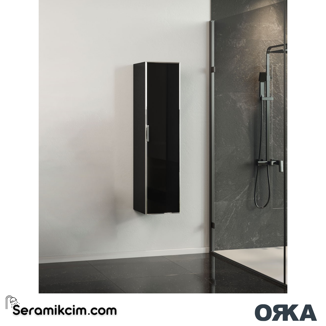 Orka Yalıköy 30cm Boy Dolabı (Sağ-Sol) Siyah - ORK.BYD1180