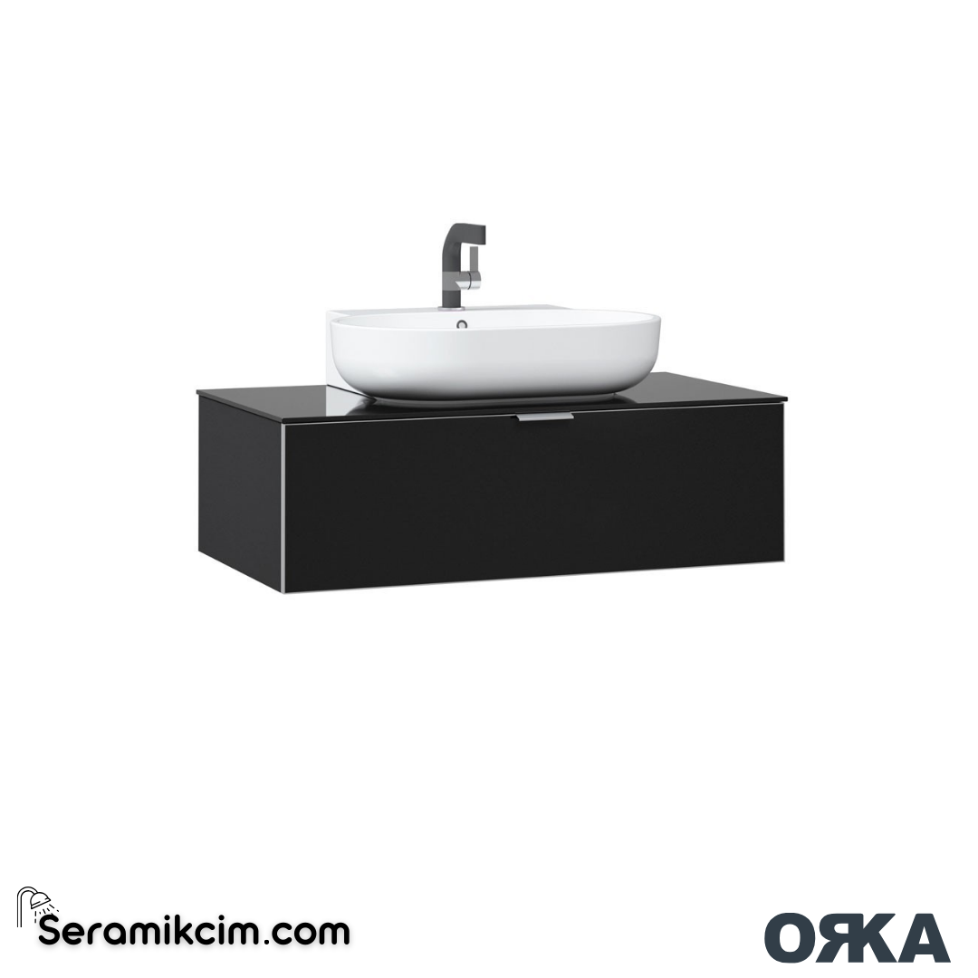 Orka Yalıköy 90cm Banyo Dolabı Set Beyaz Lavabo - ORK28.90.01.TKM